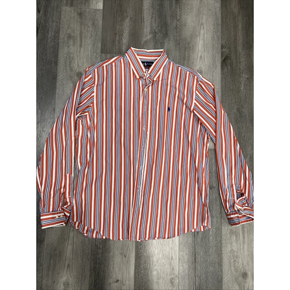 Ralph Lauren Shirt Mens XL Orange Cotton Lightweight Long Sleeve Button Down